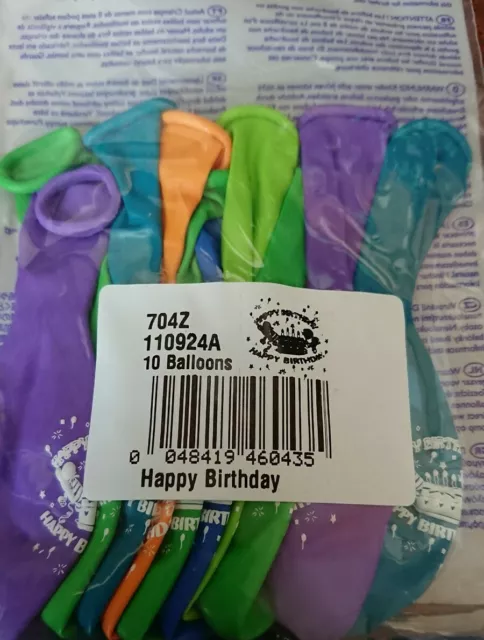 Joblot Balloons Approx 240 Pks of 10 Happy Birthday Latex Mixed Colours 23cm 3