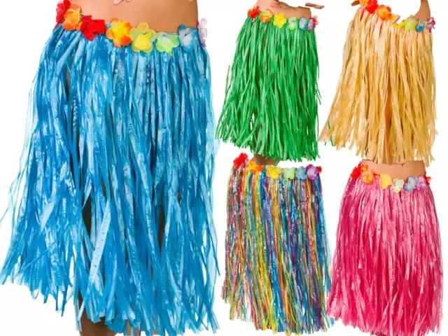 Hawaiian Skirt Hula Beach Party Coloured Fancy Dress Costume Accessory