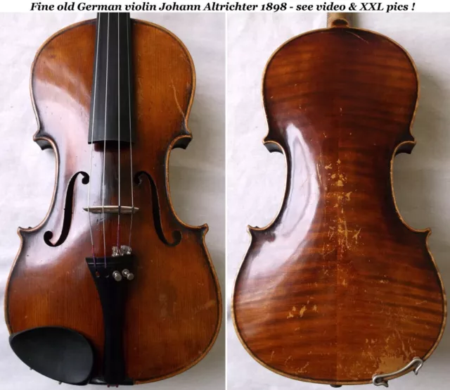 FINE OLD GERMAN VIOLIN Altrichter 1898 video ANTIQUE RARE バイオリン скрипка 小提琴 513