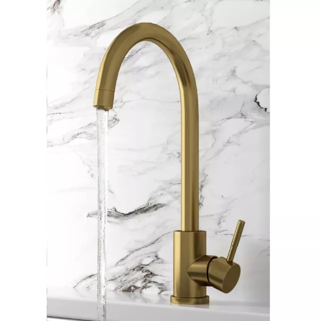 Manhattan gebürstetes Messing einhebeliger Küchenmixer Wasserhahn