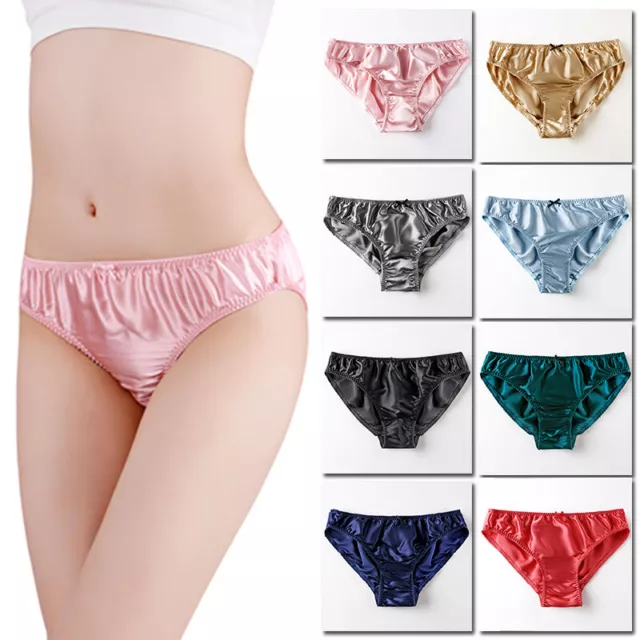 Sexy Women's Soft Mulberry Silk Underwear Briefs Lace Panties Lingerie Knickers