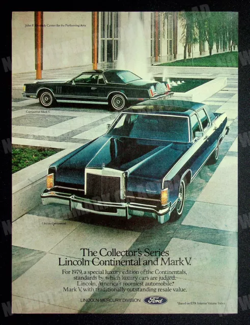 Ford Lincoln Continental Mark V Luxury Car 1979 Print Magazine Ad Poster ADVERT