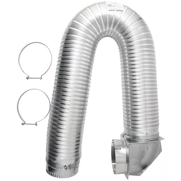 Builder's Best 111718 4" x 8ft UL Transition-Duct Single-Elbow Kit
