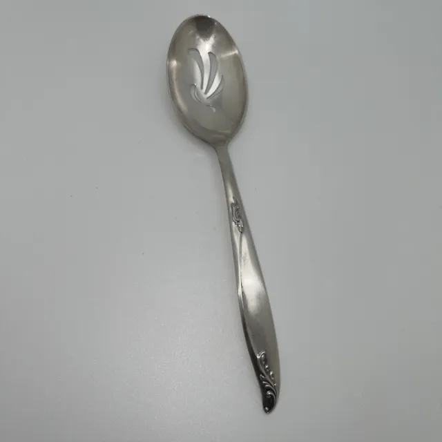 Holmes & Edwards IS Deep Silver Serving Spoon Slotted Pierced 8 1/2”