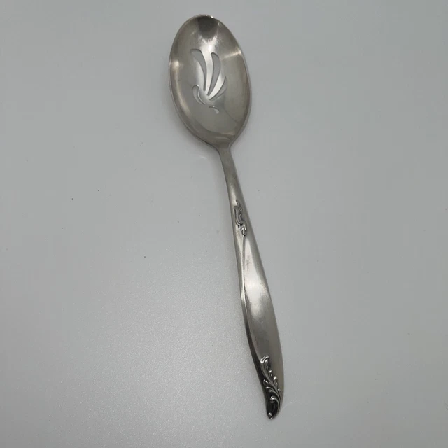 Holmes & Edwards IS Deep Silver Serving Spoon Slotted Pierced 8 1/2”