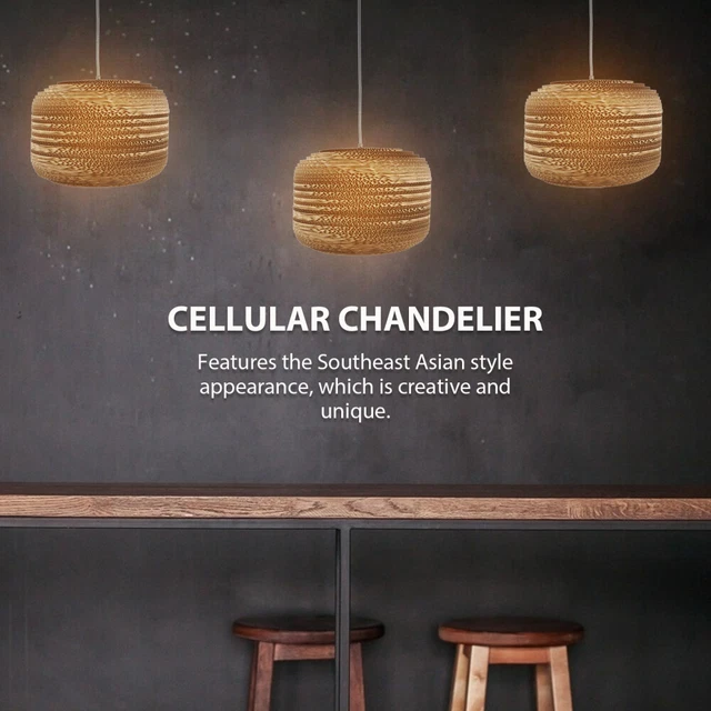 Cardboard Creative Chandelier Pendant Light Decor Paper Lamp