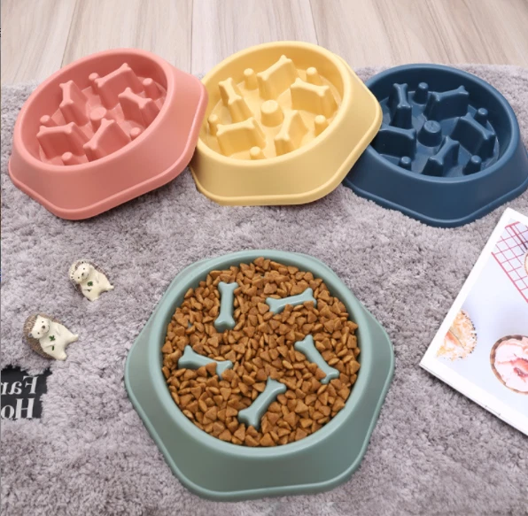 PET SLOW EATING Dish Bowl Cat Dog Anti Choking Puppy Slow Feeder Food