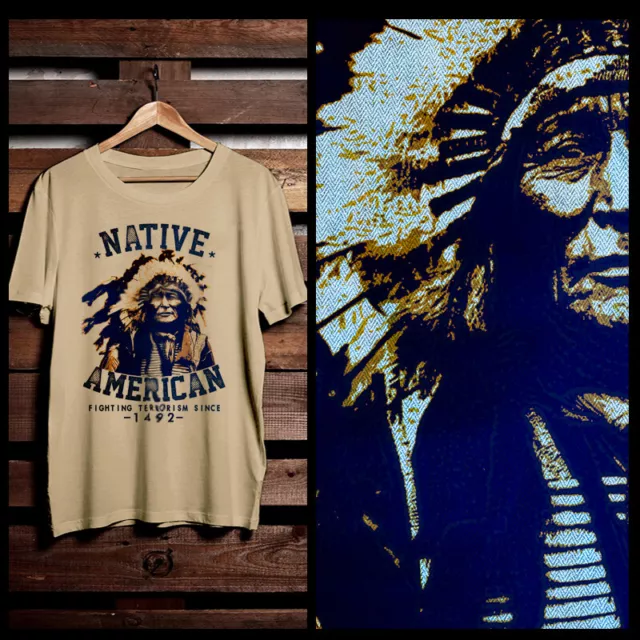 Native American T-shirt Indian Warrior Arrow tomahawk Indigenous chief pride tee