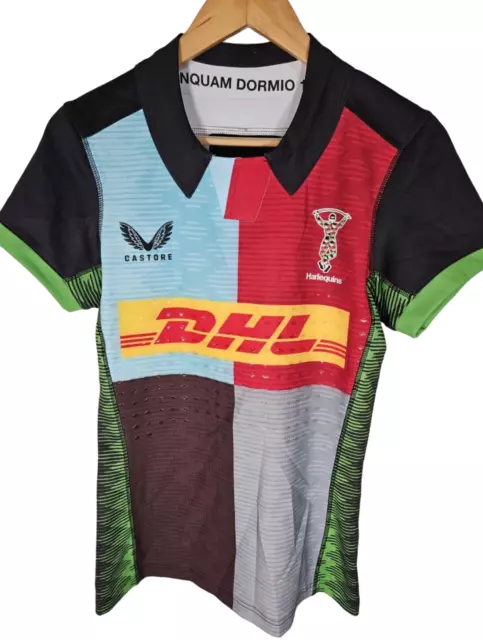 Womens Castore Harlequins Rugby Pro Home 23/24 Match Shirt Size Uk10