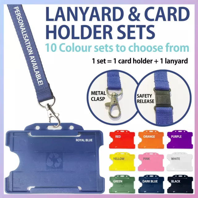 Lanyard & ID Badge Card Holder Sets - PERSONALISATION available