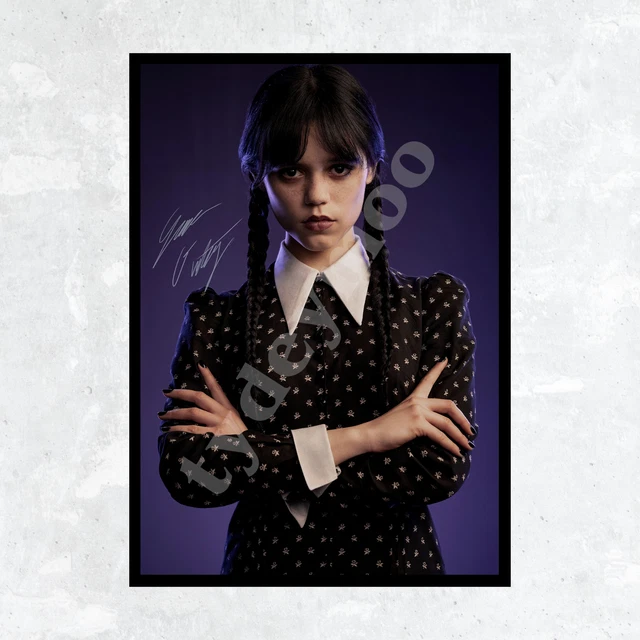 Wednesday Signed Cast Script JENNA ORTEGA AS Wednesday Signed Autograph Poster Print A6 A5 A4 £5.00 ...