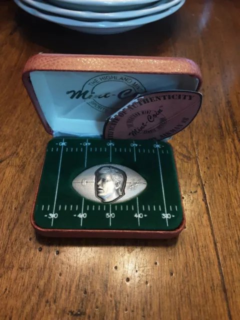 Troy Aikman Dallas Cowboys .999 Silver 1 Oz Football Coin Highland Mint Round