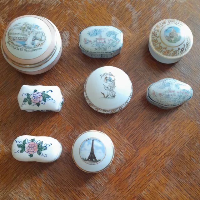Lot bonbonnières en porcelaine Limoges -  Becquet - Edmée - Art Religieux