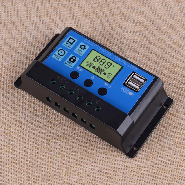 30 A 12/24V Auto LCD Solar Batería Regulador PWM Controlador de carga USB