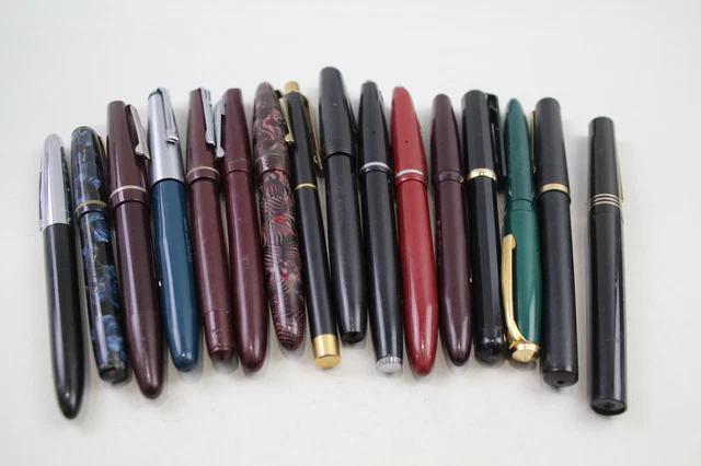 Branded Fountain Pens Inc Vintage Platignum Manuscript Steel Nibs Etc x 16 Branded Fountain Pens Inc Vintage Platignum Manuscript Steel Nibs Etc x 16