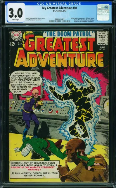 My Greatest Adventure #80 CGC 3.0 DC 1963 1st Doom Patrol! WHITE! M11 387 cm bin
