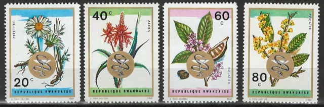 Ruanda, Heilkräuter, 1969, postfr., MiNr. 342A-345A