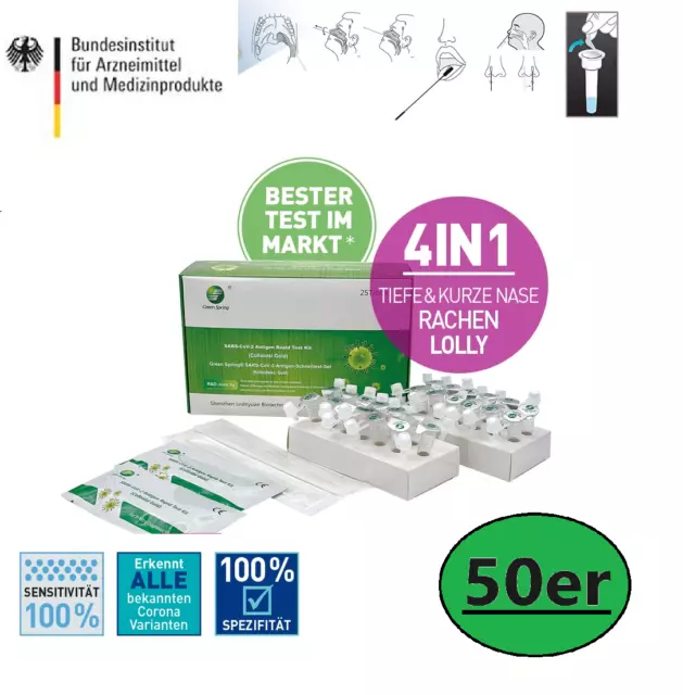 GreenSpring Corona-Schnelltest Selbsttest Laientest  - Mega - Auswahl - Covid-19