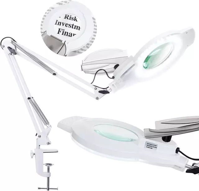 10X Magnifying Glass with Light,  2200 Lumen Stepless Dimmable Magnifying Lamp,