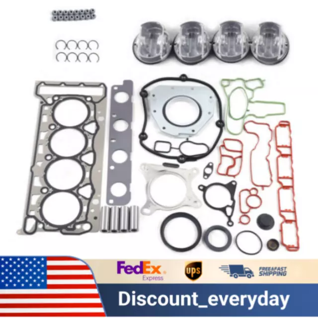 For VW Tiguan Audi A3 A4 Engine Cylinder Piston Ring Seal Gasket  Sets 2.0T