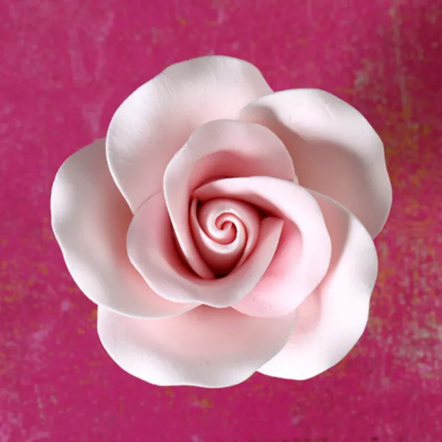 6 Single Pink Roses Sugar flower wedding birthday cake decoration topper