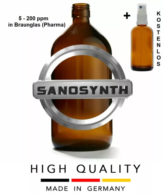 1000 ml Sanosynth Kolloidales Silber 5 ppm, Hochvolt, Premium, + Sprühflasche