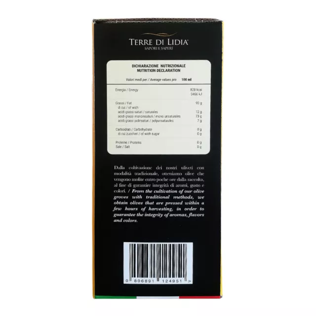 Olio Extravergine di Oliva-EVO-BIB-Bag in Box 3 Litri-Terre di Lidia-Coratina 3