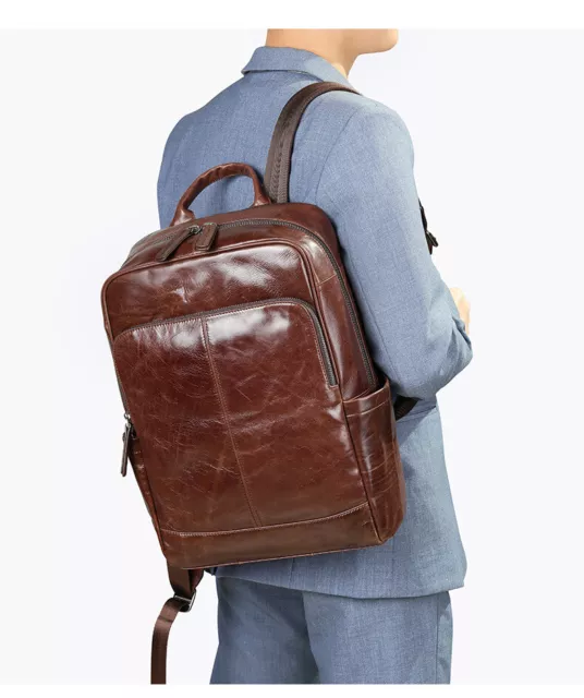 NEW MEN'S LEATHER Backpack, 15
