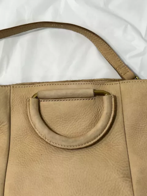 Madewell Suede leather Beige Sand D-ring Handle Crossbody Handbag Bag 3