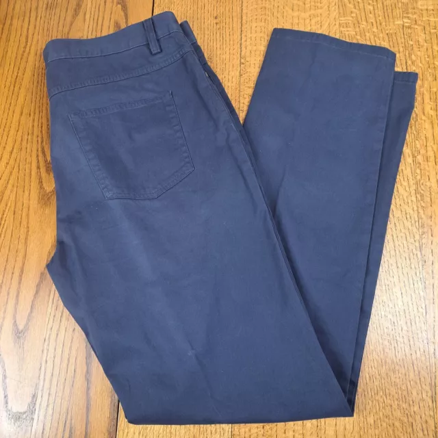 Brooks Brothers Mens Chino 36x34 Dark Blue Flat Front 5 Pocket Pants