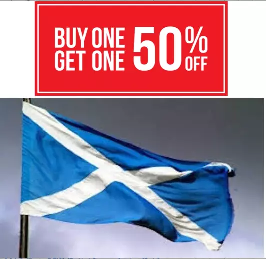 Large Scotland Scottish Saltire Blue Euro 2024 5ft x 3ft Flag