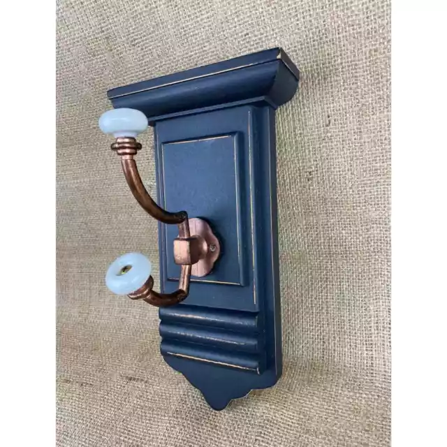Rustic Plaque Wall Hook with Porcelain Knobs