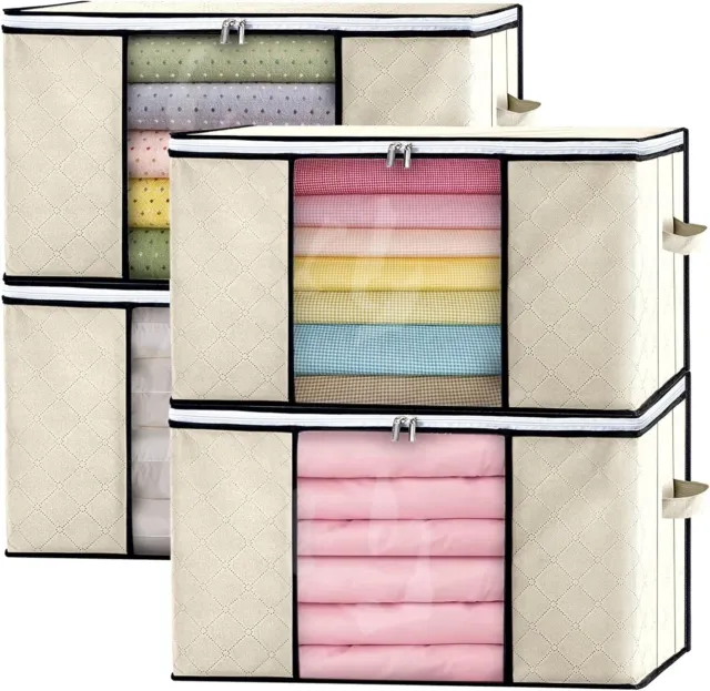 4 X SCATOLE per armadio per coperte lenzuola vestiti