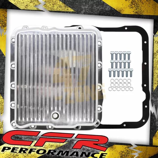 For Chevy GM 700R4 4L60E 4L65E Transmission Pan Kit Deep Finned Polished