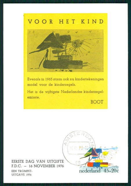 PAESI BASSI MK 1976 VOOR HET BAMBINO DISEGNI BARCA MAPPA MASSIMA MC CM