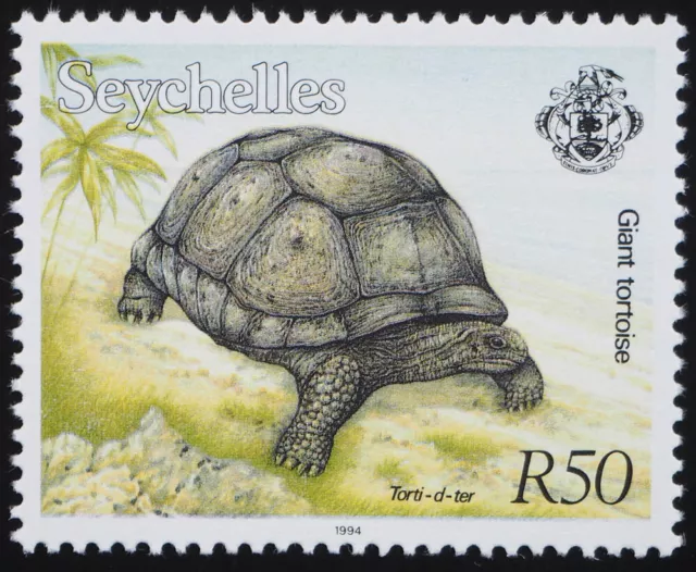 Seychellen; 50 R. Riesenschildkröte 1994 **  (25,-)