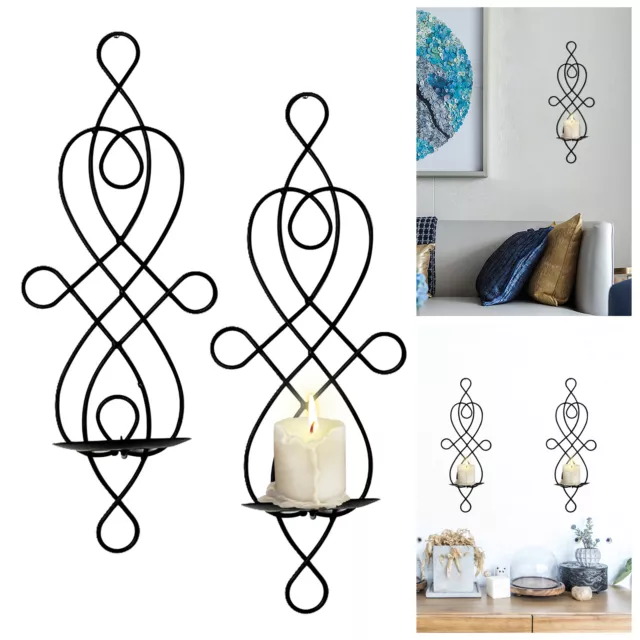2 * Nostalgia Vela de Pared Portavelas Metal Luces Candelabro 1 Par