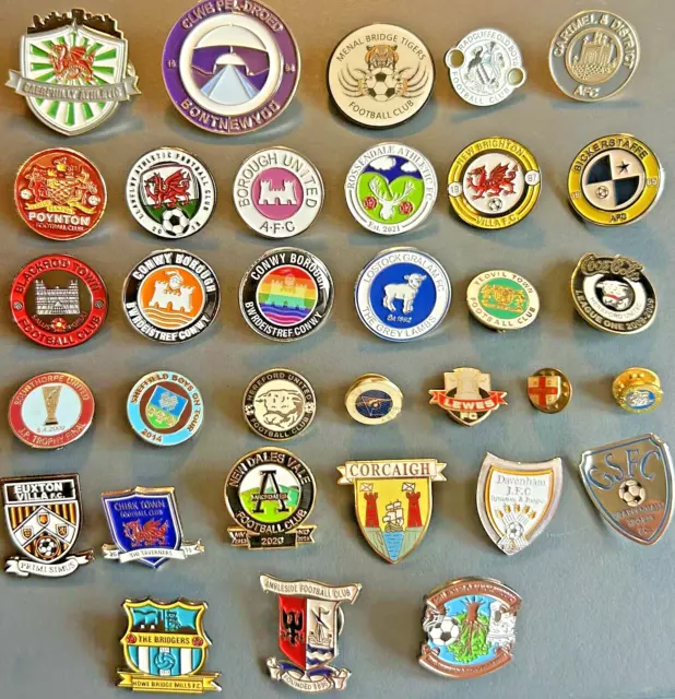 Non league set of  33 Different Football Pin badges