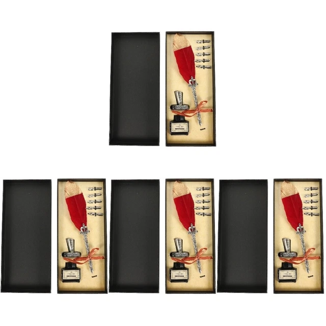 4 juegos de plumas lápiz kit de tinta pluma pluma decorativa