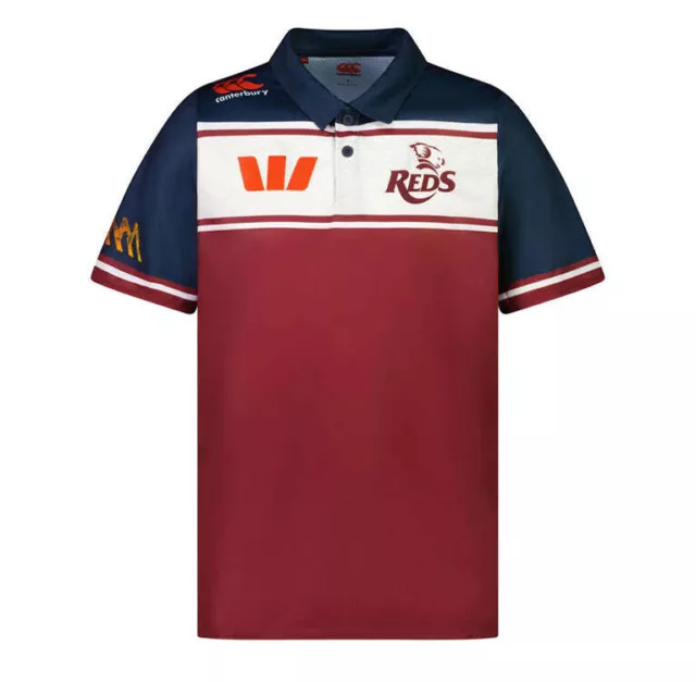 Queensland Reds Super Rugby Men's Media Polo Shirt  - Sizes M - 4XL