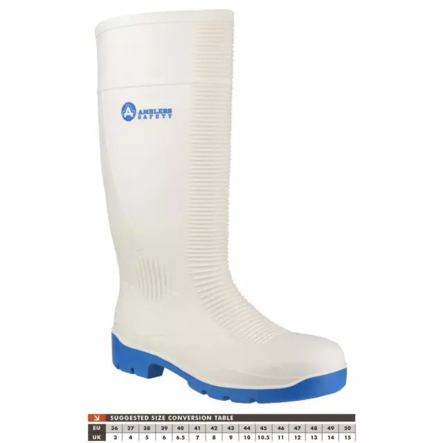 AMBLERS SAFETY FS98 Steel Toe Food Safety Wellington White £32.70 ...