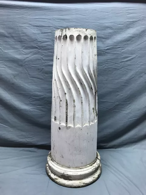 Antique 30" Tall Wooden Planter Stand Shabby Twisted Column VTG Chic Old 593-23B