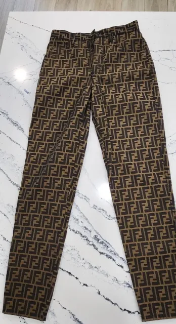 FENDI Zucca Pants Canvas Brown