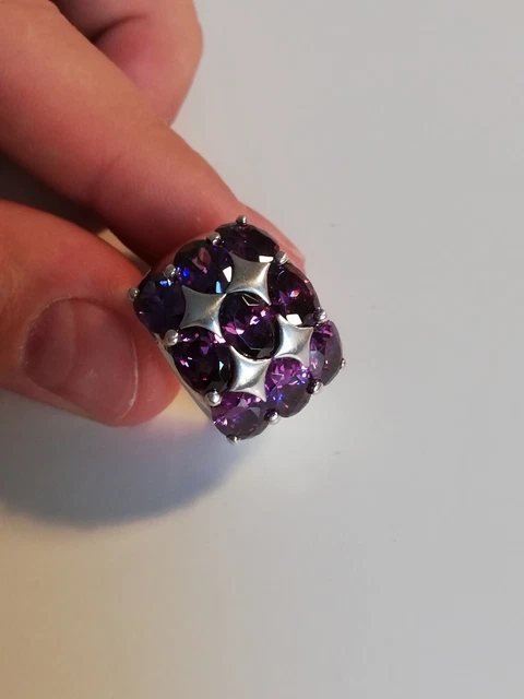 Bague REMINISCENCE En Argent Massif Avec Améthyste Violette - Taille 52 - Occasion Excellent état