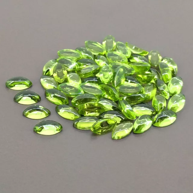 Natural Peridot Marquise Cabochon Jewellery 6x12mm A Quality Green Color Peridot