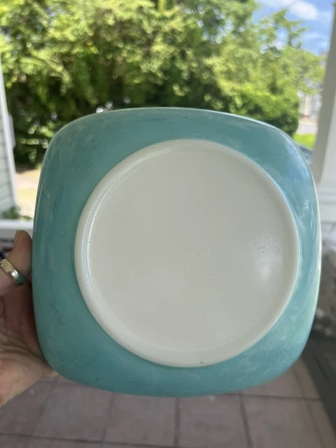 RARE VINTAGE PYREX BLUE TURQUOISE SQUARE 2 1/2 Qt Chip & Dip Bowl/Dish #025 MCM RARE VINTAGE PYREX BLUE TURQUOISE SQUARE 2 1/2 Qt Chip & Dip Bowl/Dish #025 MCM