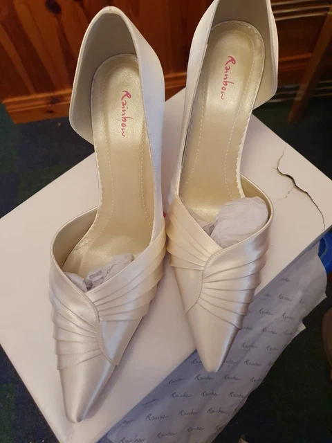 Scarpa da sposa avorio Rainbow Club *SANDY* taglia 6,5 nuove con scatola