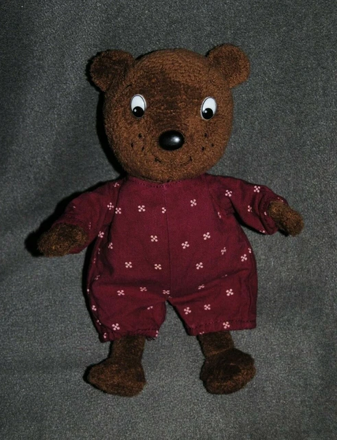 Peluche Doudou Ours Camille HEMMA 2003 Brun Salopette Bordeaux  22 Cm TTBE