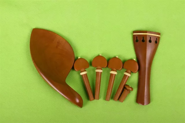 4/4 violin Kit Violin tailpiece peg chin rest End pin jujube wood boxwood inlay