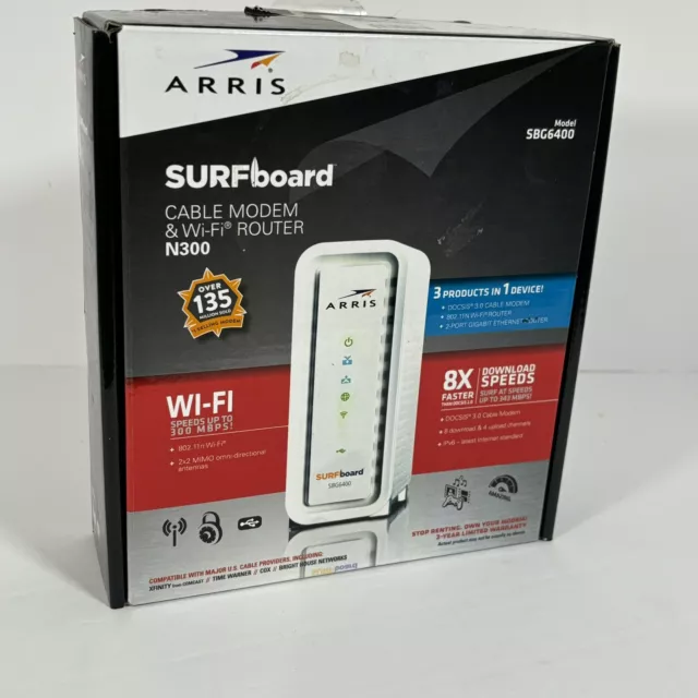 Motorola Arris SURFboard Modem & Wi-Fi Router N300 SBG6400